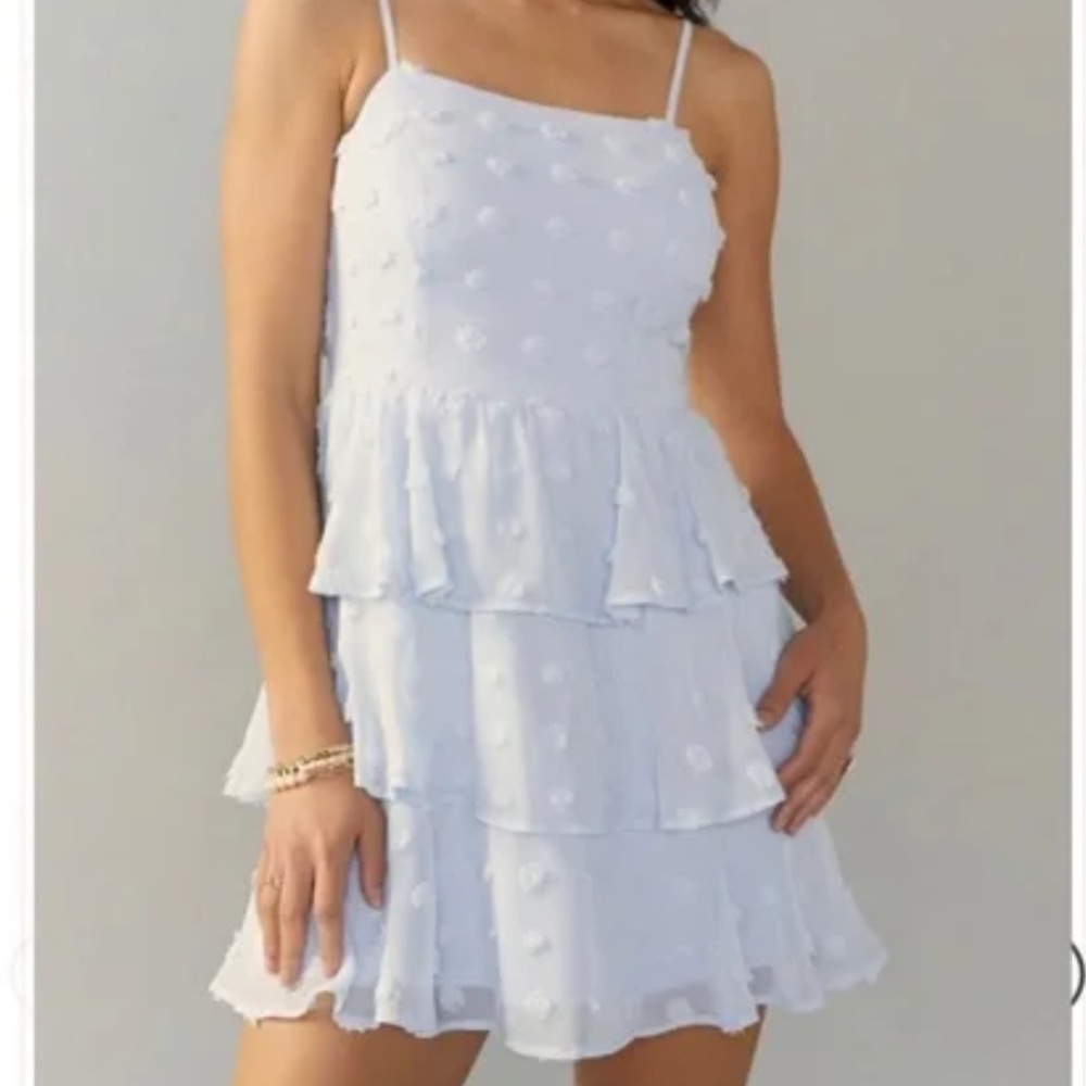 Francesca’s Blue Ruffle Dress NWT